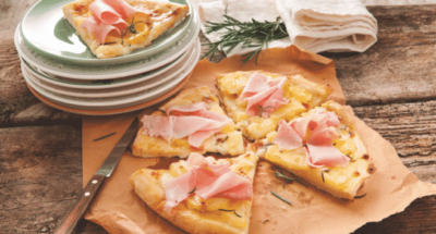 Pizza met aardappels en gekookte ham - Galbani