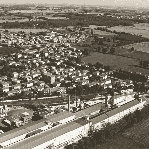 De zuivelfabriek van Giussago (in  het departement van Pavia)