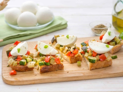 Bruschetta rustiques à la Mozzarella Di Bufala et aux légumes - Galbani