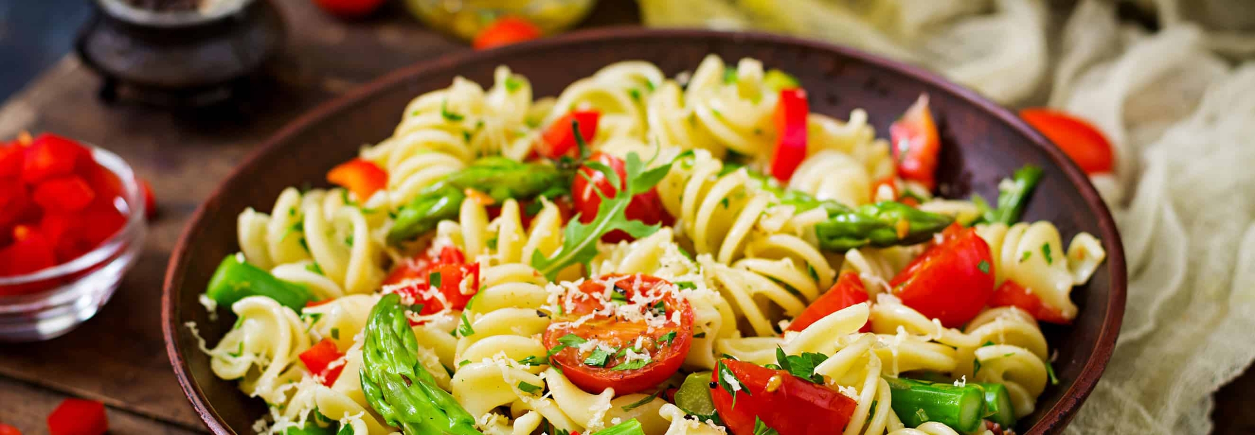 Fusilli met groene asperges en Gran Gusto