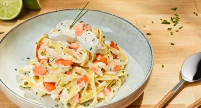 Pasta met romige Ricotta, gerookte zalm en bieslook - Galbani