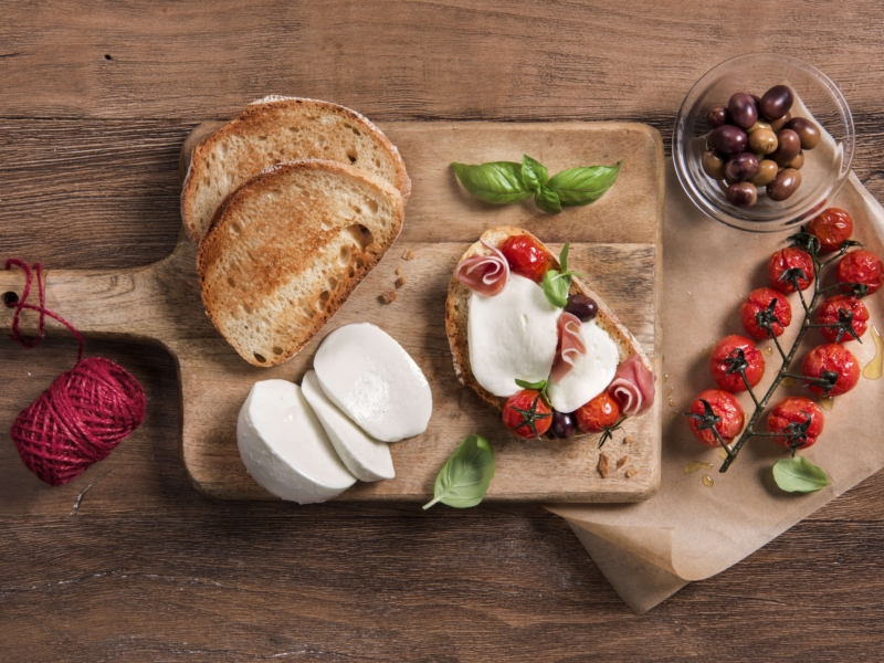 Bruschetta tomate et Mozzarella - Galbani