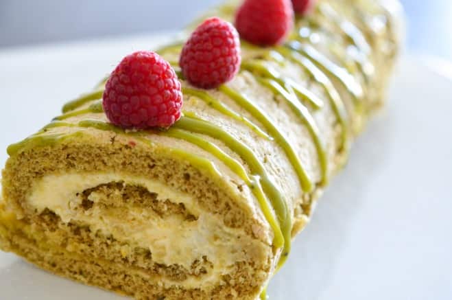 Roulé au thé Matcha, mousse légère citron mascarpone - Galbani