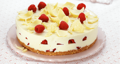 Cheesecake met witte chocolade en frambozen - Galbani