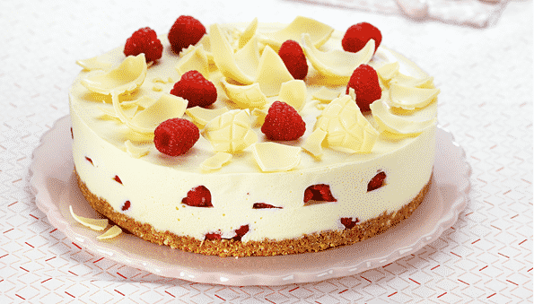 Cheesecake met witte chocolade en frambozen - Galbani