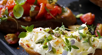 Bruschetta met stracciatella, gekonfijte tomaten & basilicum - Galbani